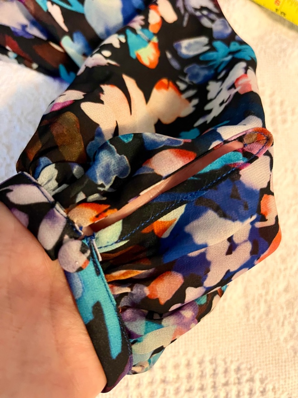 Badgley Mischka Floral Multicolor Long Sleeve V-Neck Dress Flouncey Flair - Picture 7 of 8